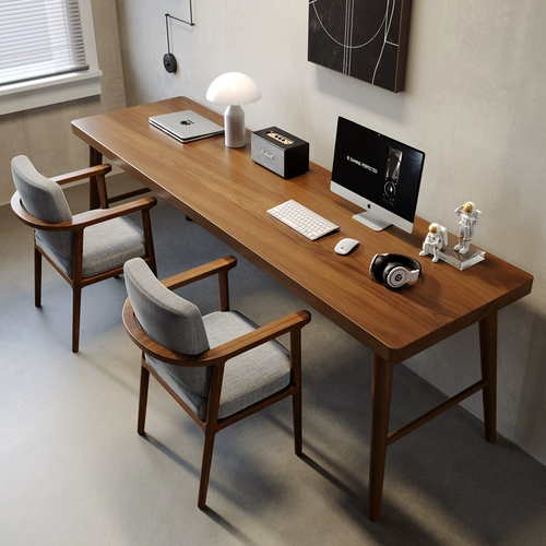 Домашняя двойная твердая древесная компьютерная стола, спальня, простая обучение длинное столовое столовое столовое столовое столовое столовое столовое столовое столовое столовое столовое натяжение