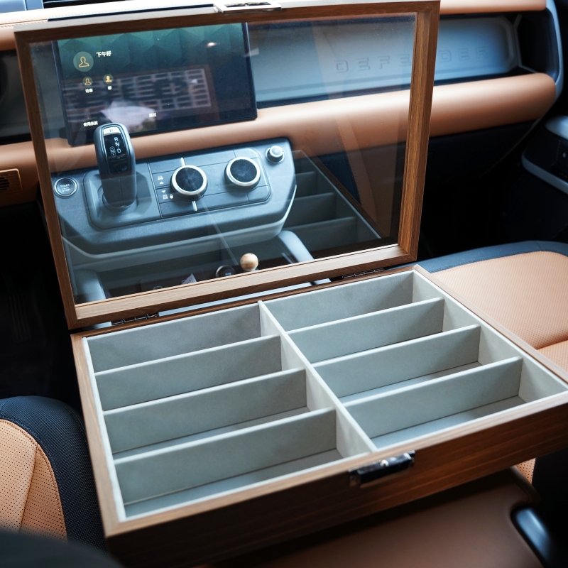 Multi-Compartment Glasses Storage Box, Walnut Grain Display Box, Sunglasses Collection Box, Jewelry Box, Handicraft Bracelet Box