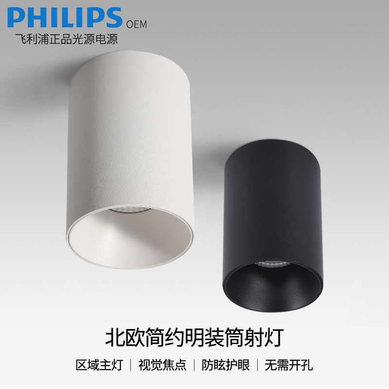 Surface-mounted COB downlight ceiling-mounted spotlight living room aisle shop commercial free opening led simple Nordic main lamp