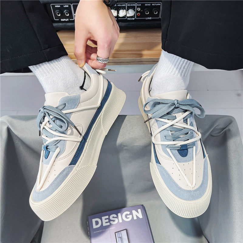 Autumn new heightening men's shoes Korean version of the tide all-match sports students low-top white shoes thick-soled couple casual shoes