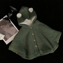 ins baby cloak cloak spring and autumn outing fashionable baby spring clothes windproof windproof knitted shawl