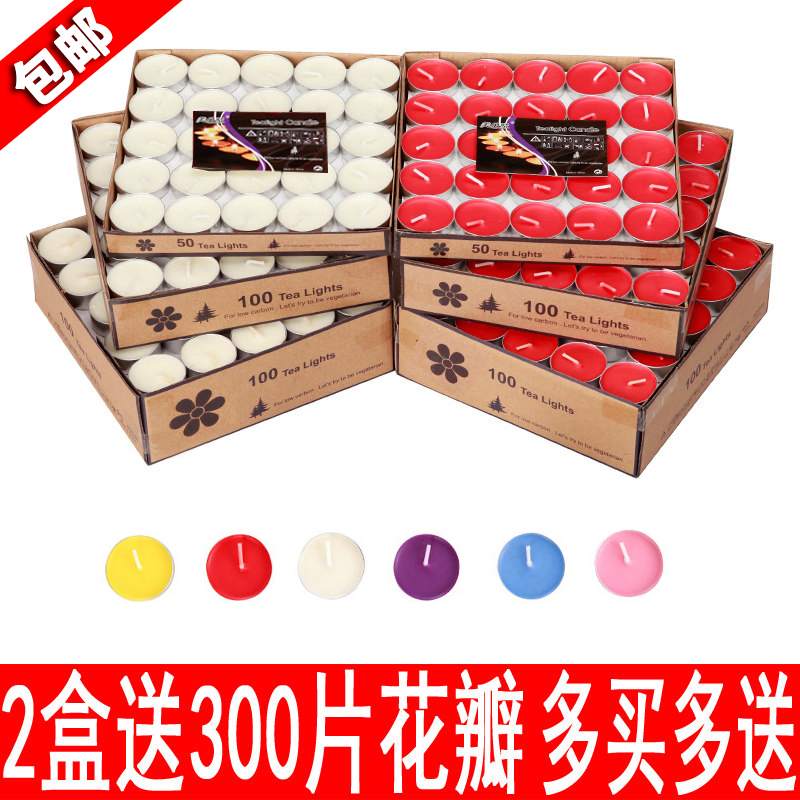 Romantic creative small candle Birthday heart-shaped proposal Hotel KTV confession candle smoke-free round tea wax