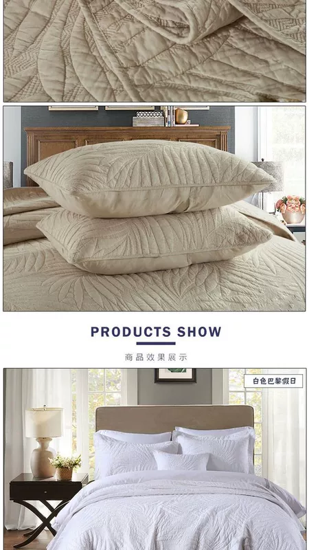Xuất khẩu bông châu Âu được chần bởi ba bộ chăn ga gối đệm Hàn Quốc đôi bông trải giường lớn