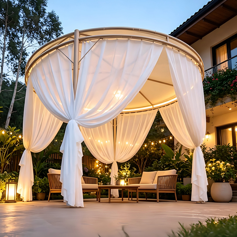 Outdoor Circular Sunshade Canopy Garden Courtyard Sun Protection Landscaping Gazebo Villa Swan Canopy Yard Campsite Homestay Tent Outdoor Circular Sunshade Canopy Garden Courtyard Sun Protection Landscaping Gazebo Villa Swan Canopy Yard Campsite Homestay Tent