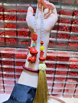 Fine high-content magenta sand with white crystal deer car hanging - deer points to money safe journey car hanging