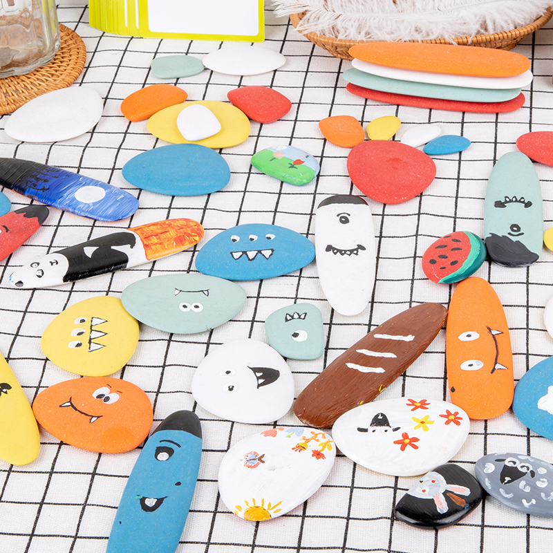 Wooden colored solid stone laminated stone laminated Lebuilding blocks children early lessons intellect tabletop parent-child game toys