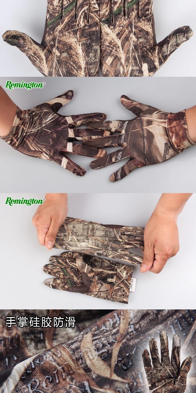 Remington cưỡi ngoài trời chống trượt găng tay màn hình ngụy trang găng tay nhiếp ảnh bionic ngụy trang săn bắn găng tay nam - Găng tay găng tay nam mùa đông