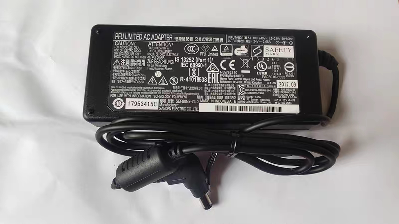 Original Fujitsu Fi7125 7130 7140 7160 7180 7240 Scanner Power Cord Adapter