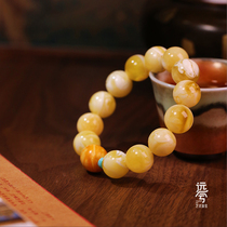 (2 styles) Yaohua Golden White and Alpine White Beeswax Large Bead Bracelet Yuanxi Jewelry 279