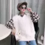 Mùa thu nữ Hàn Quốc nhỏ tươi cổ chữ V túi không tay mặc bên ngoài áo khoác dệt kim sang trọng áo len lưới đỏ vest nữ - Áo vest áo dạ nữ dáng ngắn