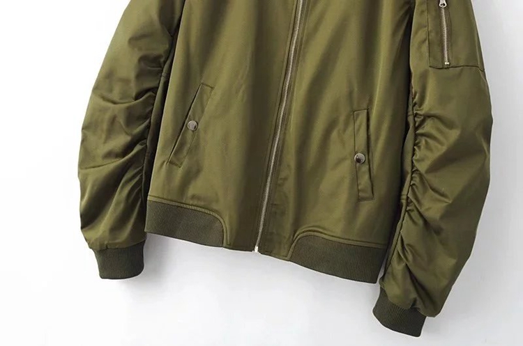 Đàn ông và phụ nữ phong cách châu Âu và Mỹ đôi áo khoác cotton màu rắn đồng phục bóng chày hoang dã MA1 thí điểm đứng cổ áo khoác dây kéo áo khoác áo khoác nỉ nam
