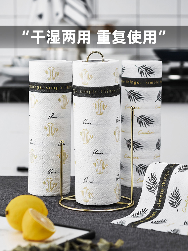 Kitchen lazy mopping thickened washable wet and dry dual-use dishcloth disposable non-woven cleaning paper