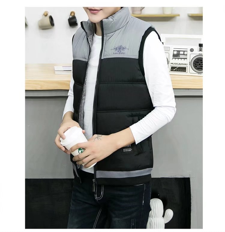 Mùa thu và mùa đông nam áo khoác xuống áo vest nam sinh viên Hàn Quốc hoang dã vest vest không tay cotton vest vai triều