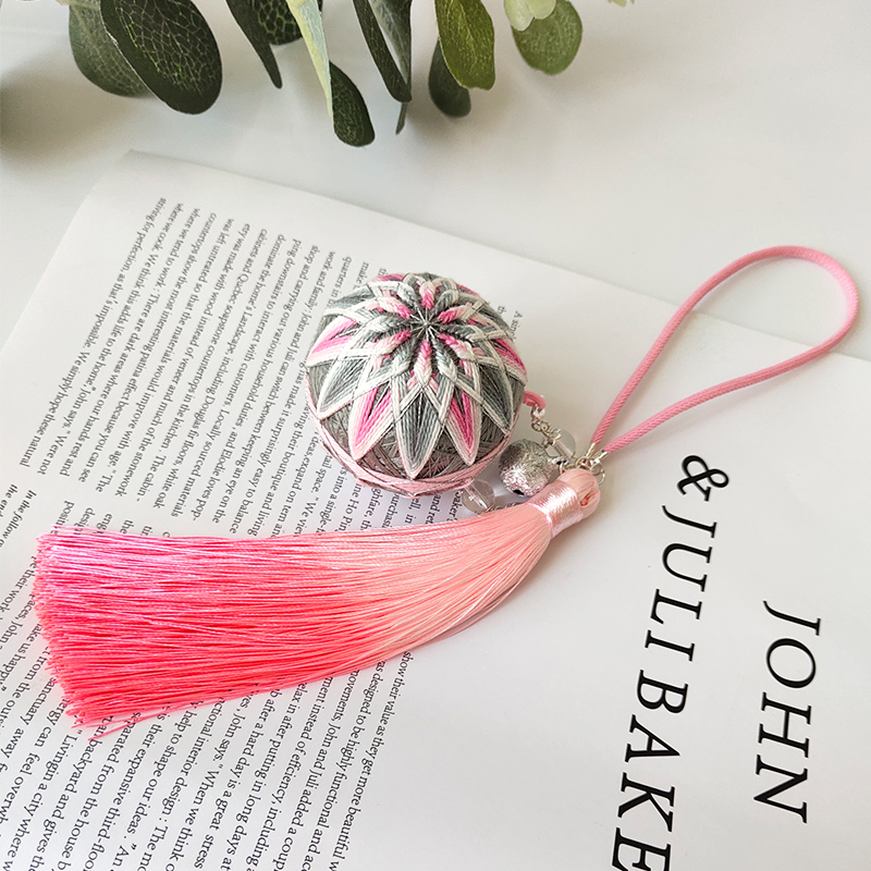 (Grey Powder) Handball diy material bag embroidered finished car hanging bag girlfriends Birthday Handmade Gifts-Taobao