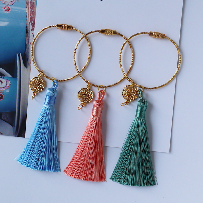 Hand Bow Ball Diy Material Bag Handmade Accessories Ornament Key Circle Bag hanging decoration Flow Su