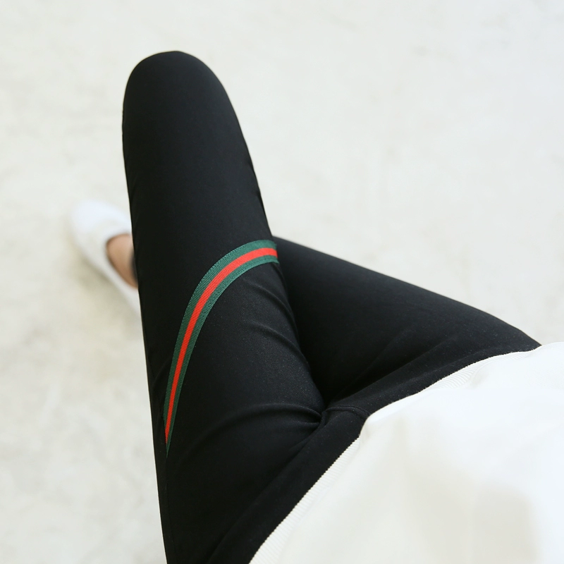 Quần legging nữ mỏng mặc quần đen nữ mùa thu 2019 mới bó sát chân 2019 là quần bút chì mỏng - Khởi động cắt