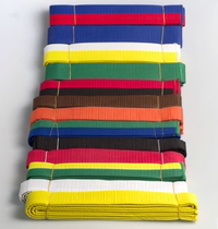 Taekwondo belt road belt red and black belt embroidered word childrens white belt yellow and green belt judo suit belt brown purple