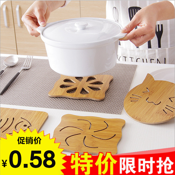 Heat-resistant wooden coaster Table mat Heat insulation mat Large thickened non-slip bowl pad Plate pad Casserole pad Anti-hot mat