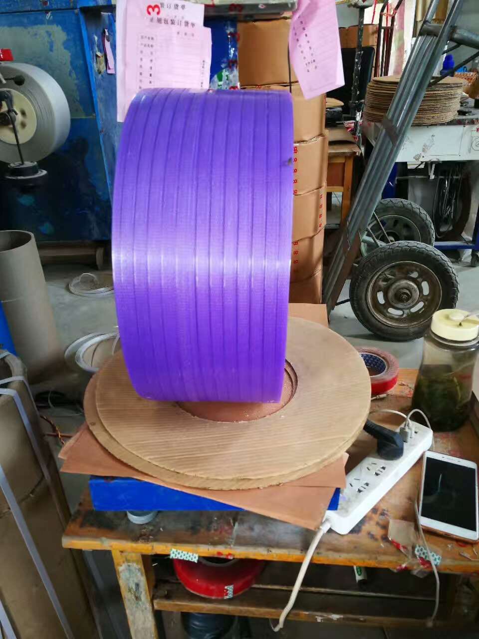 pp with purple rose red roll 10kg Length 3000m Width 11 5mm Thickness 0 6mm