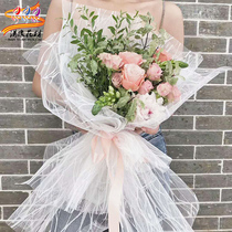 Full edge flower packaging material Tanabata new floral gauze bouquet packaging gauze net lightning gauze flower mesh yarn