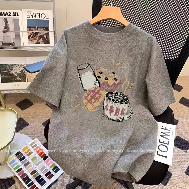 Extra Large Size 150kg Pure Cotton Slimming Short-Sleeve T-Shirt for Women, 2026 Summer Niche Design for Plus-Size Women, Body-Covering Top That Hides the Belly