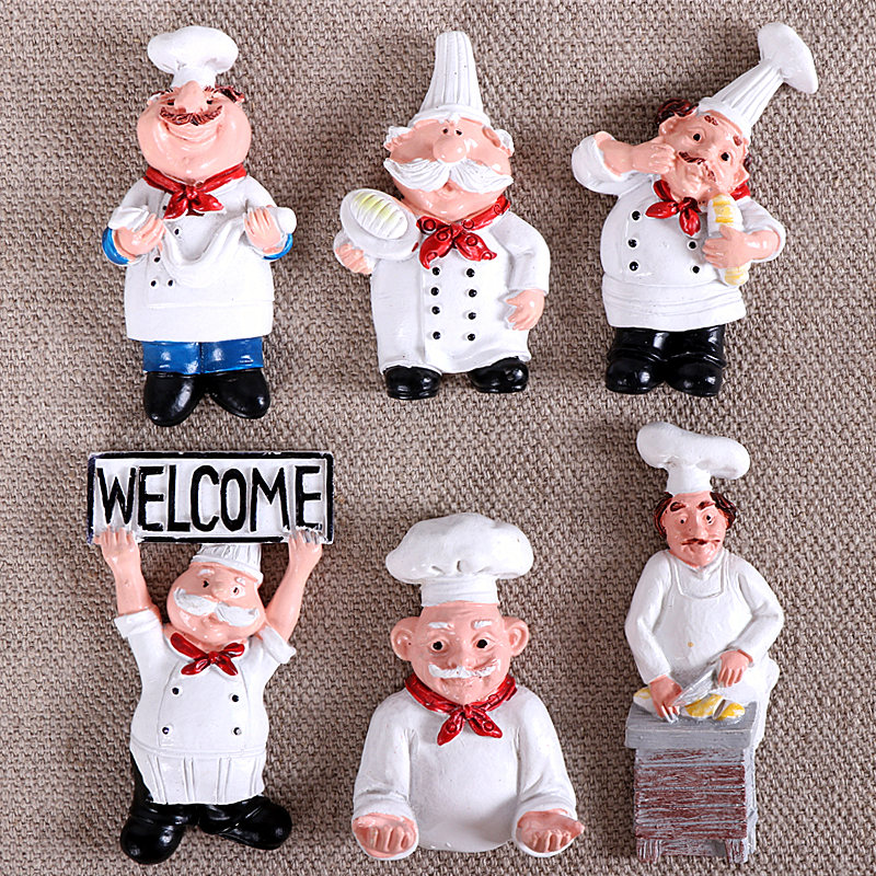 Chef Fridge Sticker Magnet Sleeve Magnetic Patch Creative Solid Figure Cute Family Residence Decoration Products