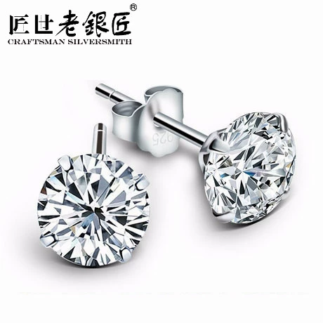 925 sterling bạc chống chặn đơn giản hoa tai phong cách hàn quốc nam trang sức nhỏ đơn hợp thời trang đính kim cương cá nhân bạc phụ nữ miễn phí vận chuyển - Vòng đeo tay Cuff