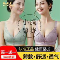 Happy Fox Lingerie Summer Thin breathable small breasted with no steel ring to collect auxiliary milk Drooping Bra Hood