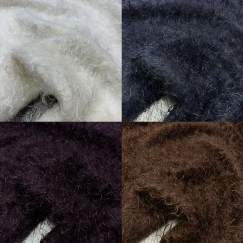 Autumn and Winter Tigrado Mohair Alpaca Fabric, Elegant Coat-Style Clothing Fabric, Weight 570