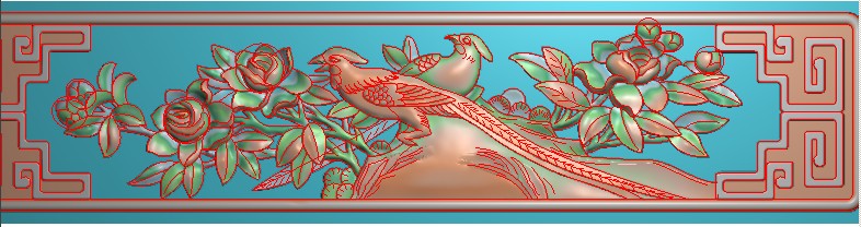 Flowers and birds Bamboo birds flower partition doors and windows Bed tables and chairs wardrobe wall ceiling home decoration map can be customized