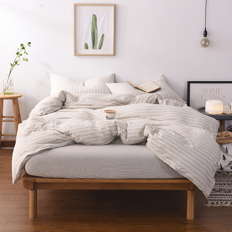 Pure cotton simple Tianzhu quilt cover single piece knitted cotton single person 150x200 spring and autumn 180x200 naked sleeping quilt cover