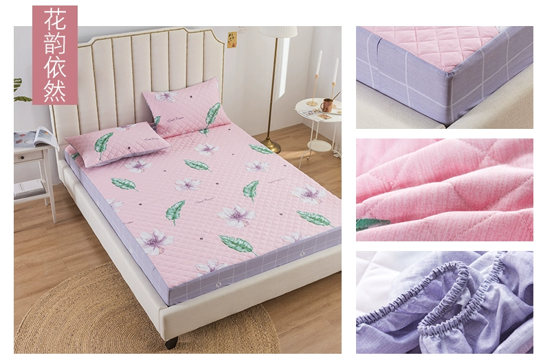 Cotton bed lily cộng với bông đơn mảnh bông trải giường dày 1,51,8 mét Simmons nệm bảo vệ chống trượt - Trang bị Covers