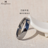 Faceted tungsten gold ring, high-end couple ring for men and women, wedding ring, silver tail ring, tungsten gold ring, plain ring does not fade