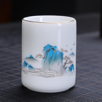 Mutton-fat jade tea cup single ice type high-end master cup personal use Dehua white porcelain Kung Fu tea cup