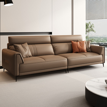 Italian minimalist leather sofa first layer cowhide living room reception area office business straight row reception sofa combination