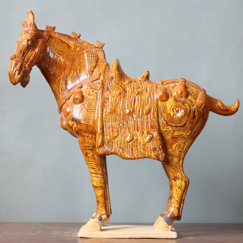 Ceramic Horse Swing Tang Trihua Ceramic Tang to Ma Cultural Articles Transfer Antique Pottery Collection