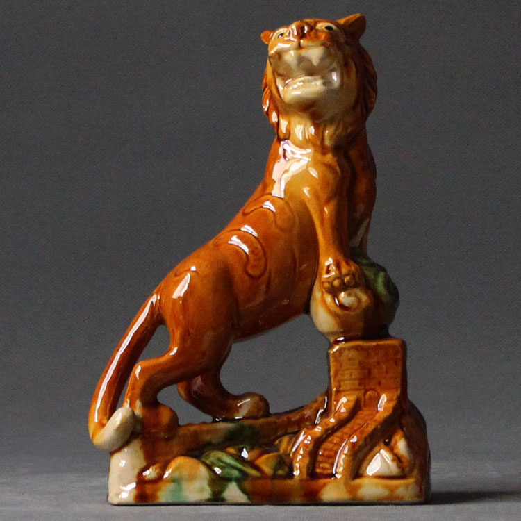 Tang Sancai Ceramic Tiger Decoration Fengshengshui Prestige Town House Crafts Decoration Home Decoration Gifts