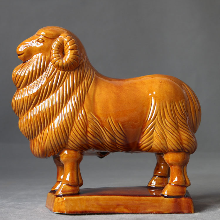 Ceramic Sheep Ornament Tang Sancai Zodiac Sheep Ornament Sheep Craft Gift Ornament Transfer Sheep Mascot
