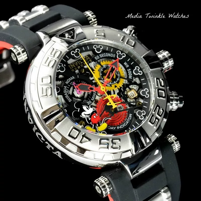 Американская покупка настоящего Invicta Invicta ко-брендированное Disney Мыши Мышь Золотые Мужчины и Часы 22737
