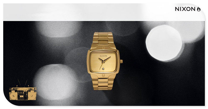 Часы Европа 代购正品nixon player尼克松小金表简约方形时尚男女手表 a140509