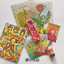 Yayoi Kusama Pumpkin Polka Dot Crack Folder Ballpoint Pen and Paper Tape(Made in Japan)