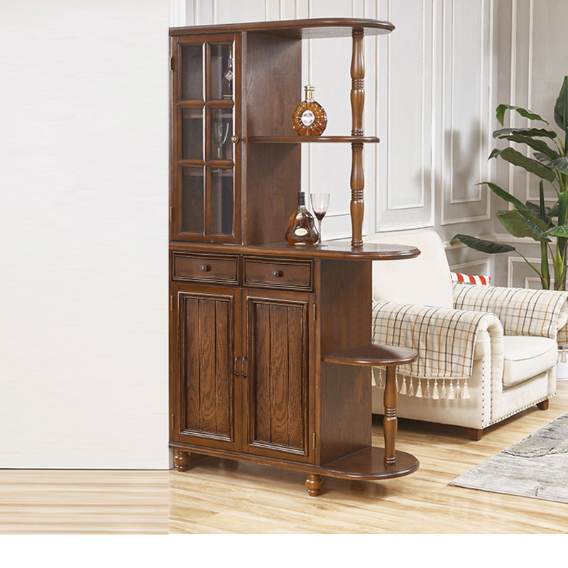 American porch wine cabinet solid wood double door simple screen table country hall partition cabinet against the wall tea storage cabinet