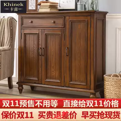 American shoe cabinet living room balcony multifunctional simple rural storage cabinet retro solid wood door door Hall hall door porch cabinet