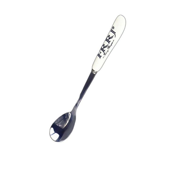 Thickened stainless steel coffee spoon ceramic long handle tablespoon children eat spoon sweet spoons milk spoon milk powder spoon