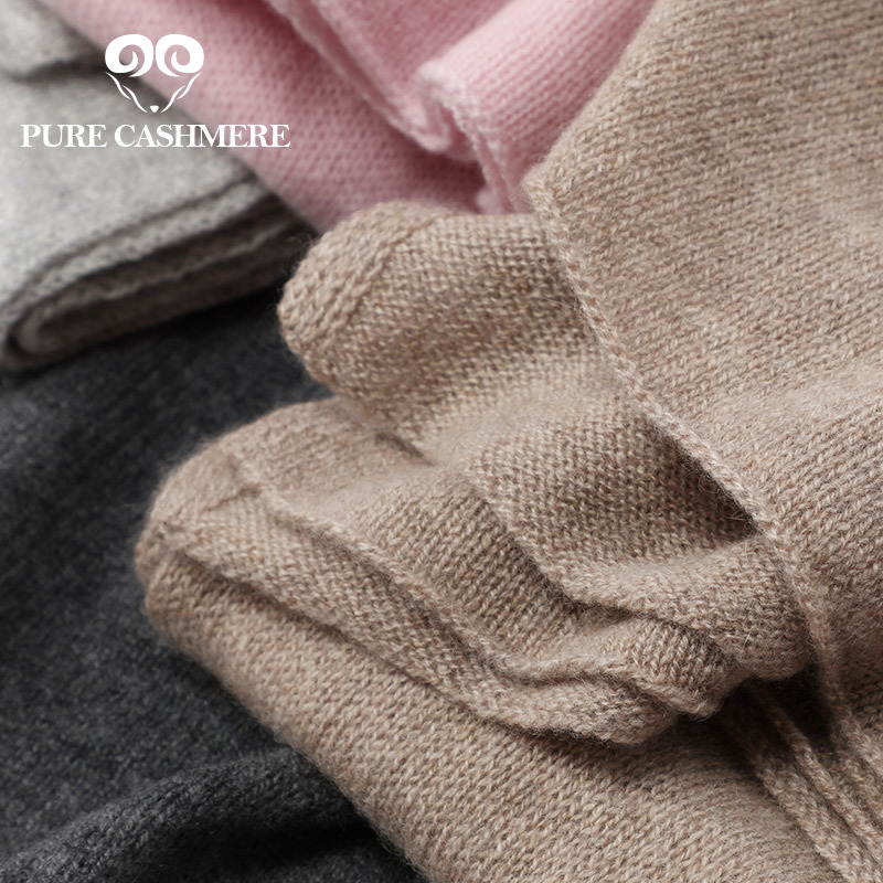 Pure Cashmere 100% Cashmere Scarf for Women, Thick Knitted Wool Shawl for Autumn and Winter, Dual-Use