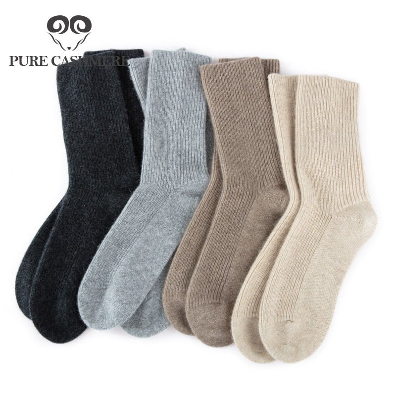 Pure Cashmere, Carefully Selected, 100% Cashmere Socks for Women, Thickened for Autumn and Winter, Mid-Calf Wool Socks for Warmth