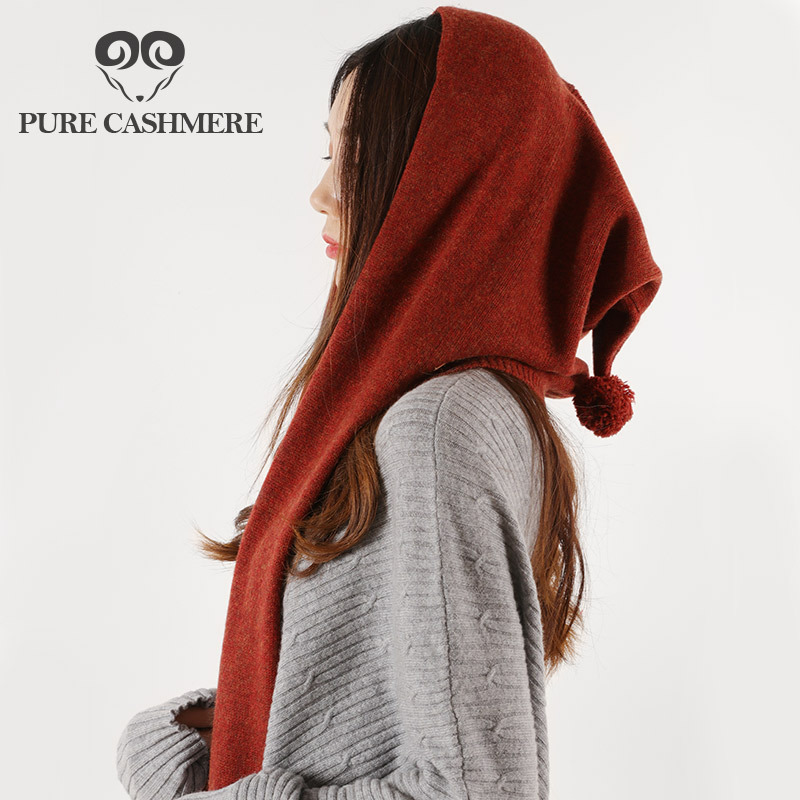 Pure Cashmere Is Super Stylish! 100% Cashmere Hat, Elf Scarf, All-In-One Women's Style, Warm for Autumn and Winter Pure Cashmere Is Super Stylish! 100% Cashmere Hat, Elf Scarf, All-In-One Women's Style, Warm for Autumn and Winter