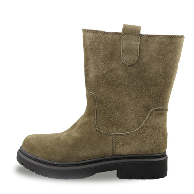 Snow boots men's sheepskin one-piece winter suede leather shoes riding boots ແທ້ຈິງ thickened wool riding boots ເກີບມົງໂກນ