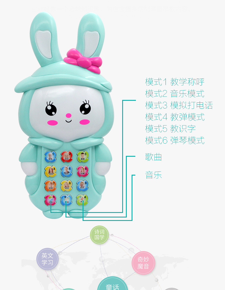 Bé con thông minh giác ngộ câu đố thỏ câu chuyện máy nghe nhạc câu chuyện đồ chơi giáo dục sớm máy YD đồ chơi trẻ con