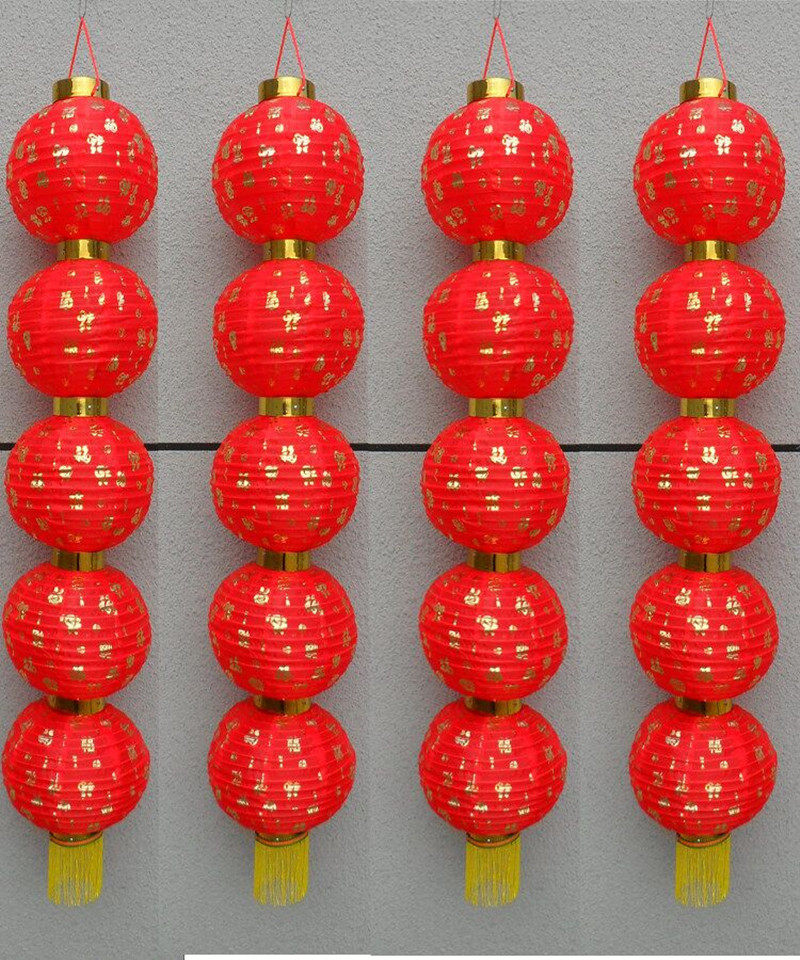 Baifu wax gourd string lanterns red lanterns waterproof outdoor advertising lanterns folding string lanterns dancing lanterns